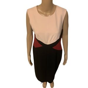 Black Pink Red Calvin Klein Colorblock Dress Size 12